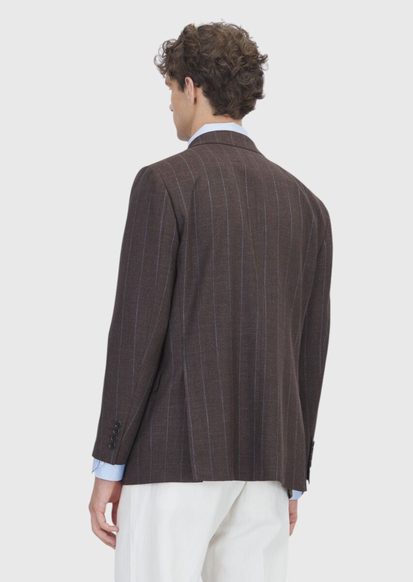 Brown Regular Fit Silk Blended Jacket - 6