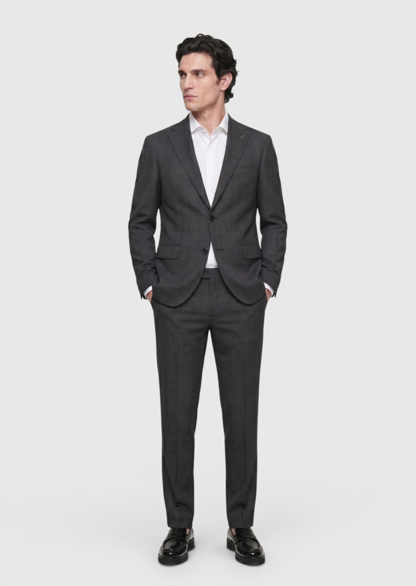 Brown Regular Fit Silk Blended Suit - 4