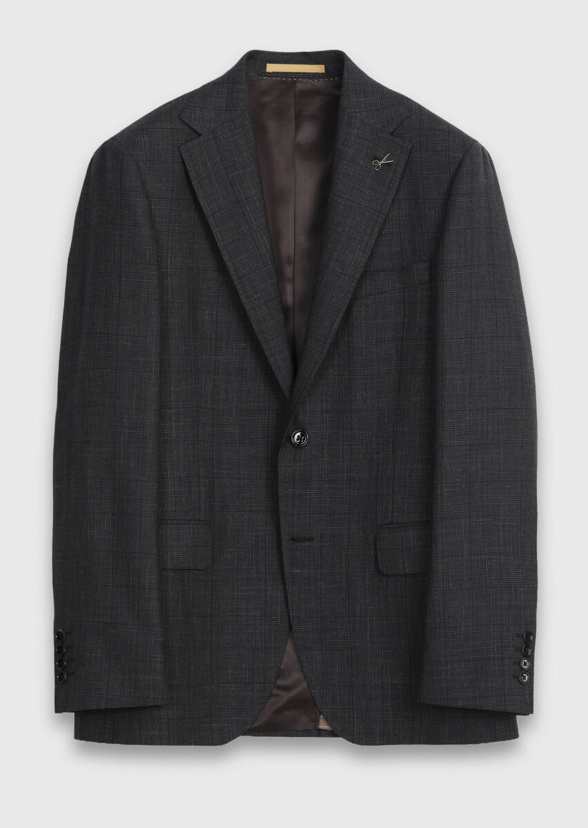 Brown Regular Fit Silk Blended Suit - 6