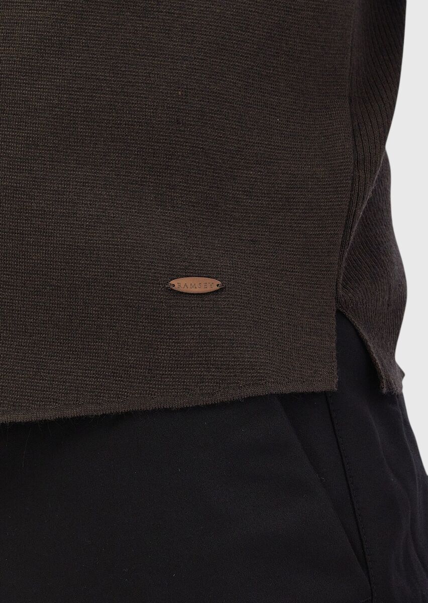 Brown Regular Fit V-Neck Casual Knitting Knit Vest - 5