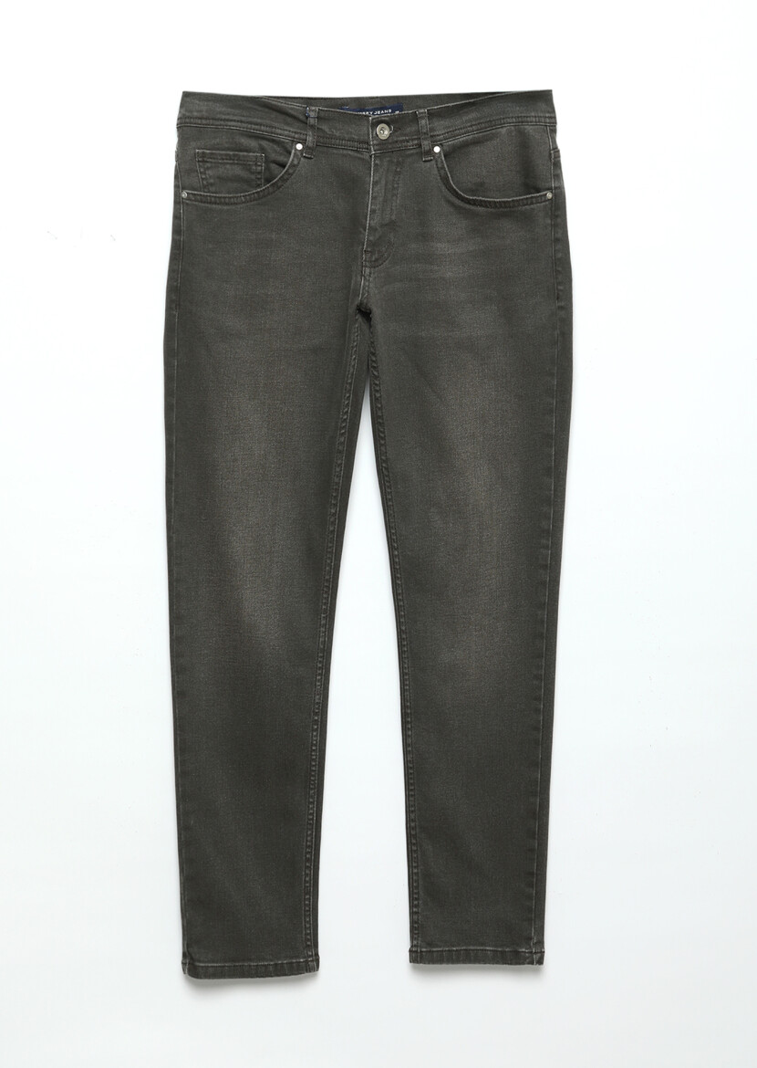 Brown Slim Fit Denim Cotton Blended Trousers - 6