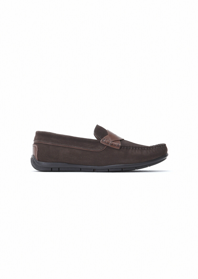Brown Suede Casual Loafer - 1