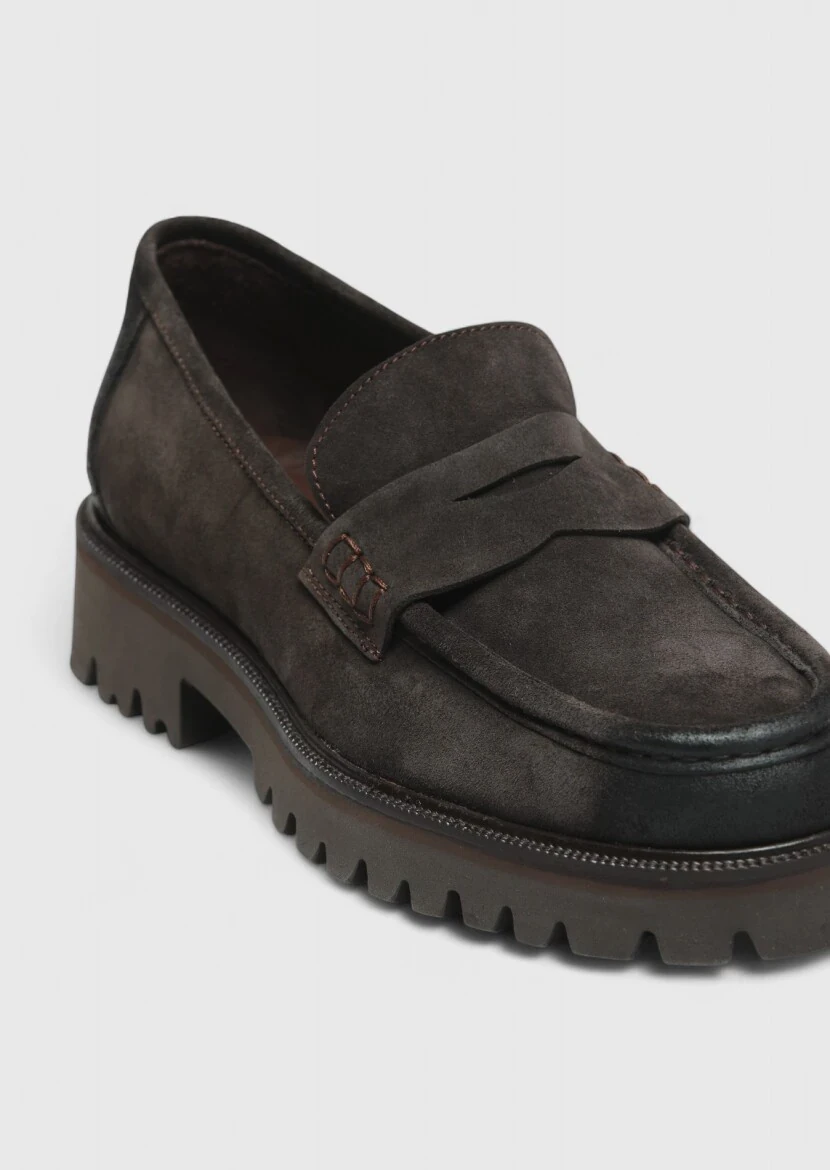 Brown Suede Casual Loafer - RAMSEY