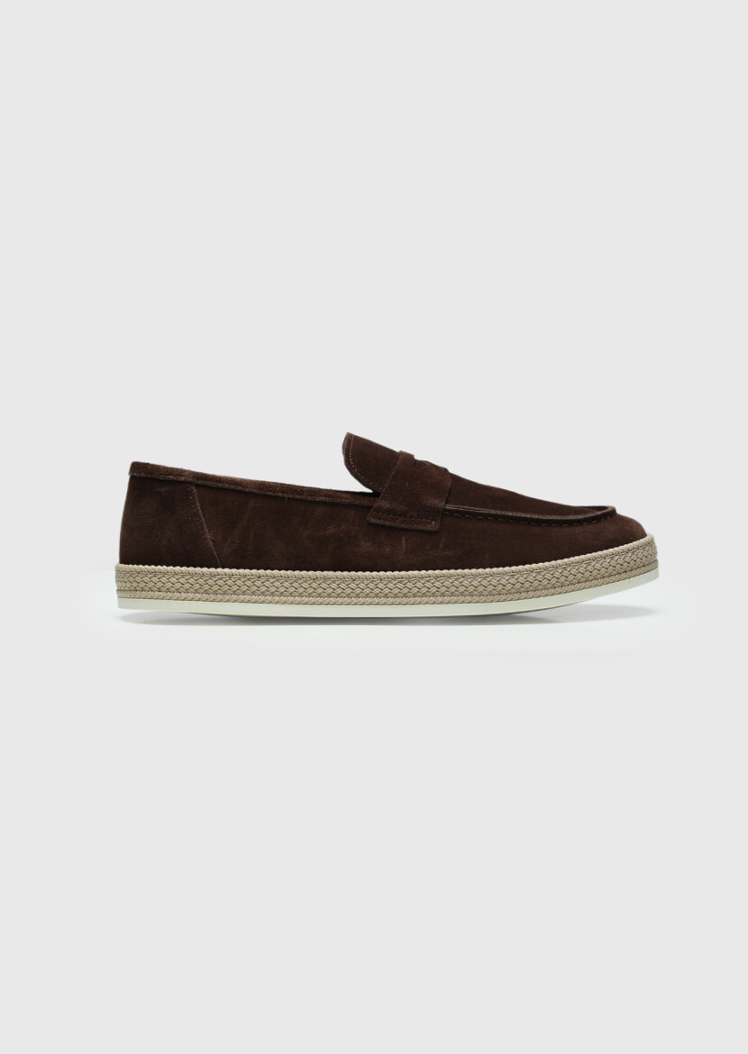 Brown Suede Casual Loafer - 1
