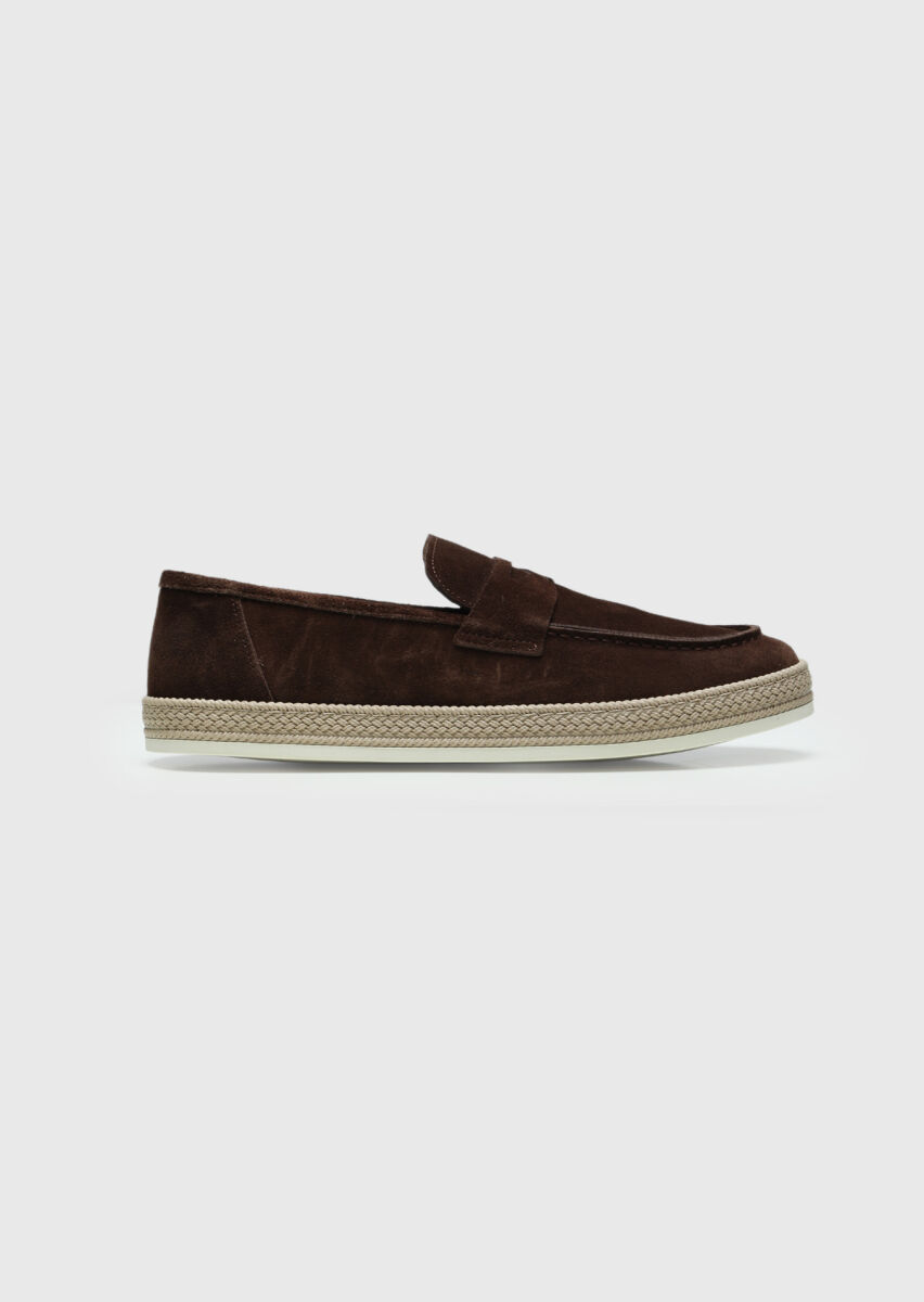 Brown Suede Casual Loafer - 1