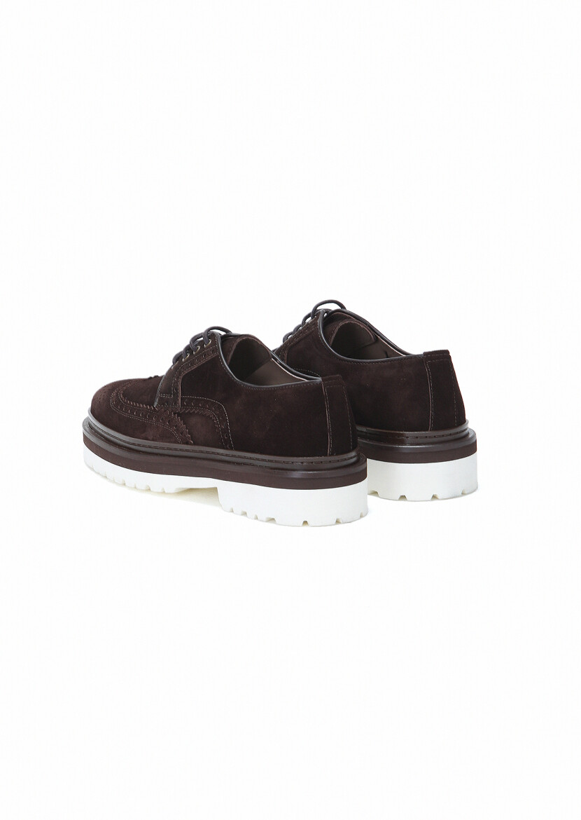 Brown Suede Casual Shoes - 4
