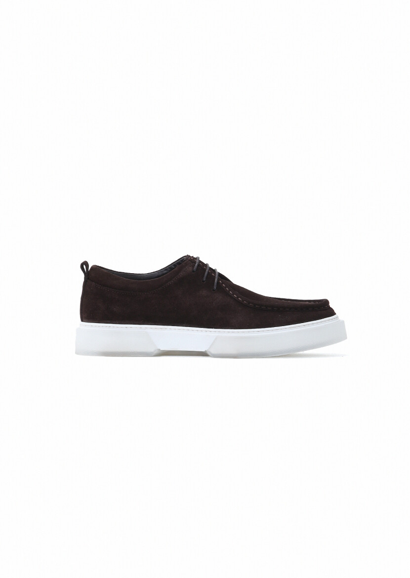 Brown Suede Casual Shoes - 1