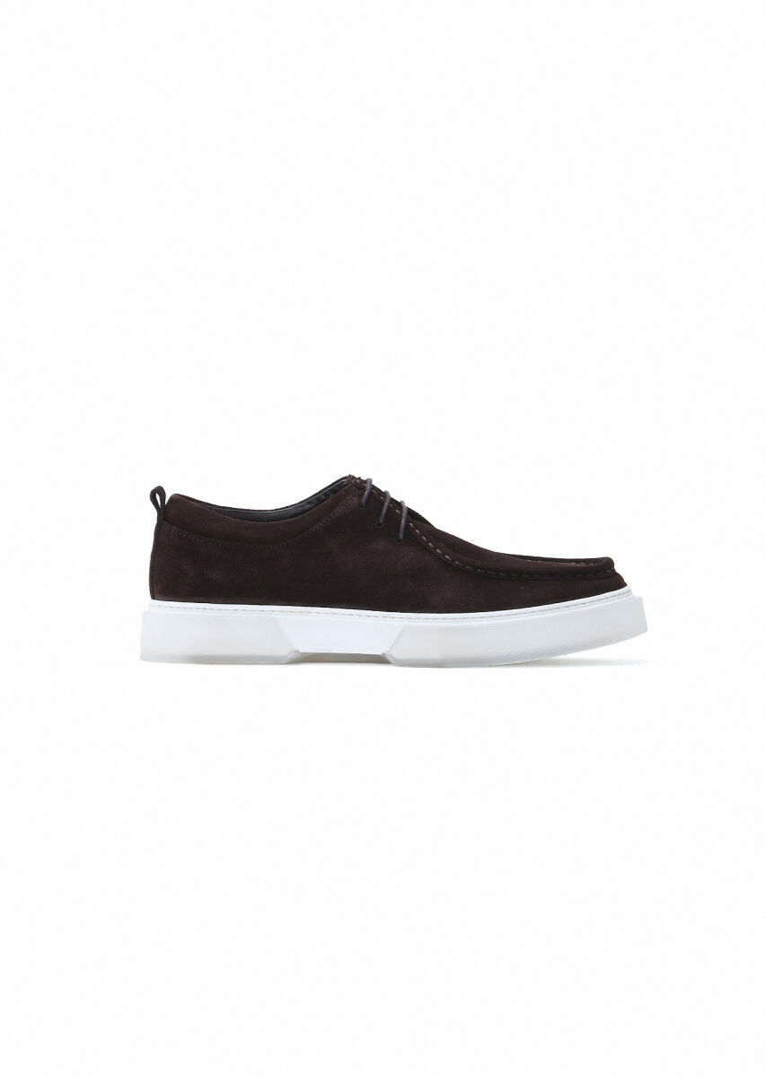 Brown Suede Casual Shoes - 1