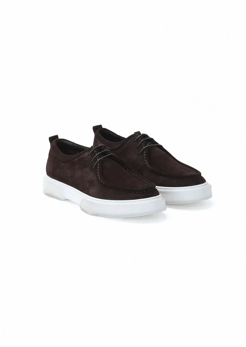 Brown Suede Casual Shoes - 2