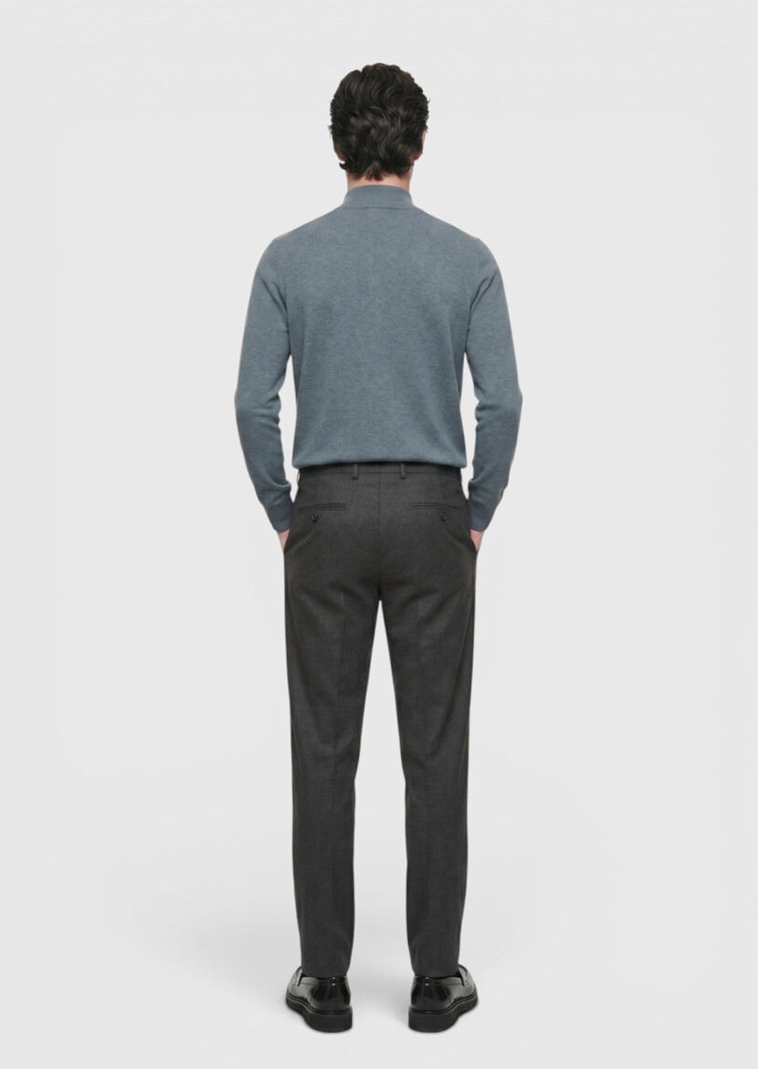 Brown Weaving Modern Fit Casual Trousers - 4
