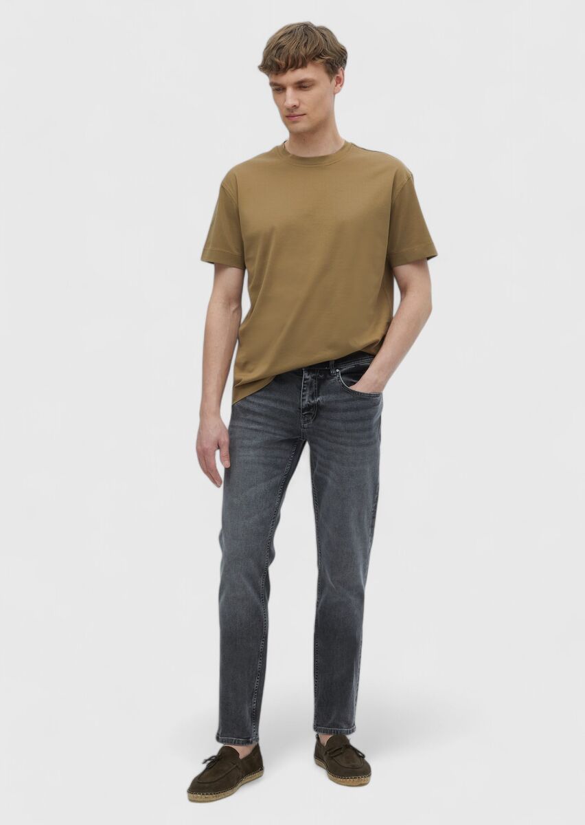 Buff Plain Crew Neck 100% Cotton T-Shirt - 5