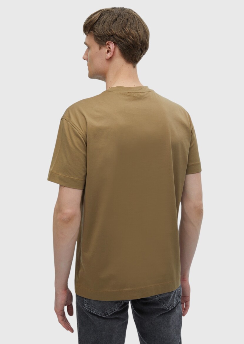 Buff Plain Crew Neck 100% Cotton T-Shirt - 7