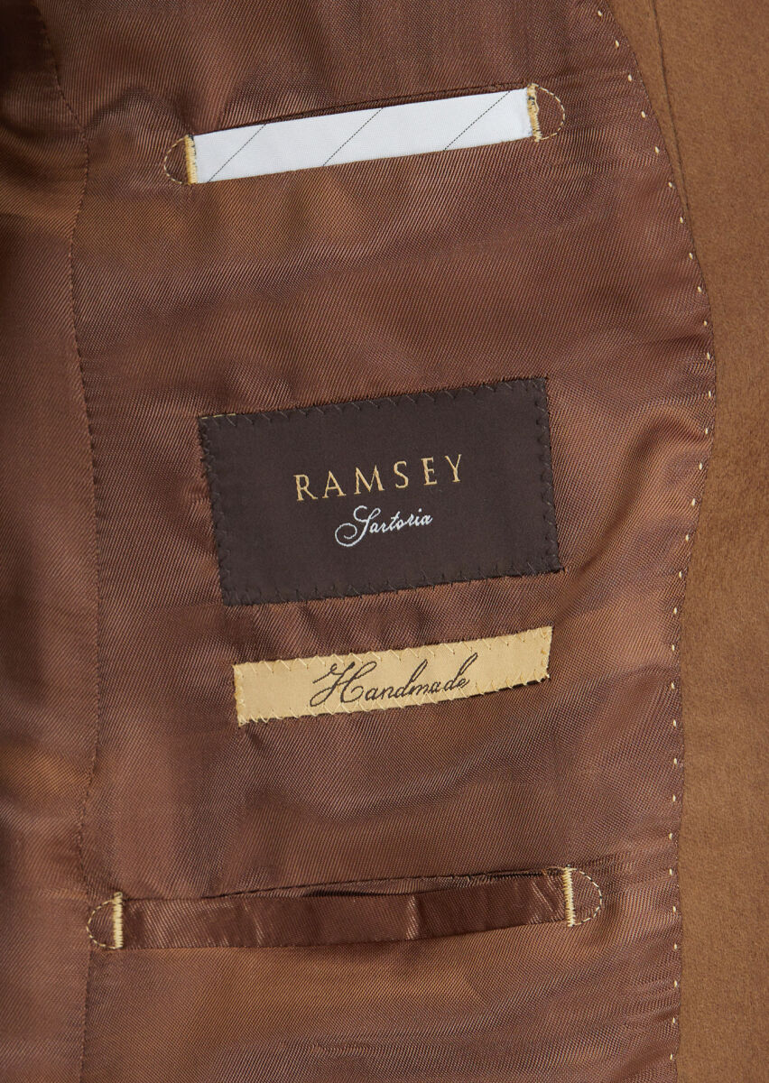 Buff Plain Regular Fit 100% Cashmire Jacket - 6