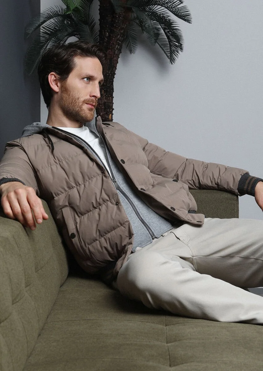 Buff Puffer Weaving Coat - 3
