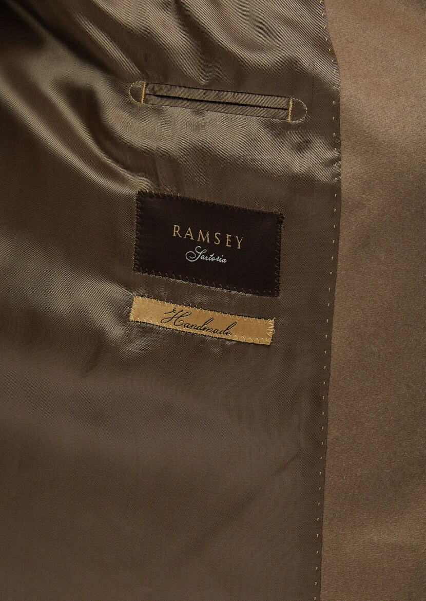 Buff Regular Fit Classical Weaving Overcoat - 8