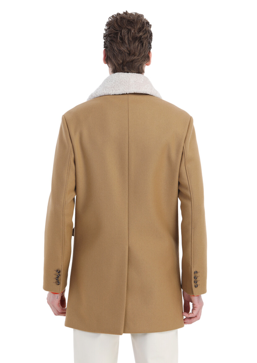 Buff Regular Fit Shirt Collar Casual Weaving Overcoat - 6