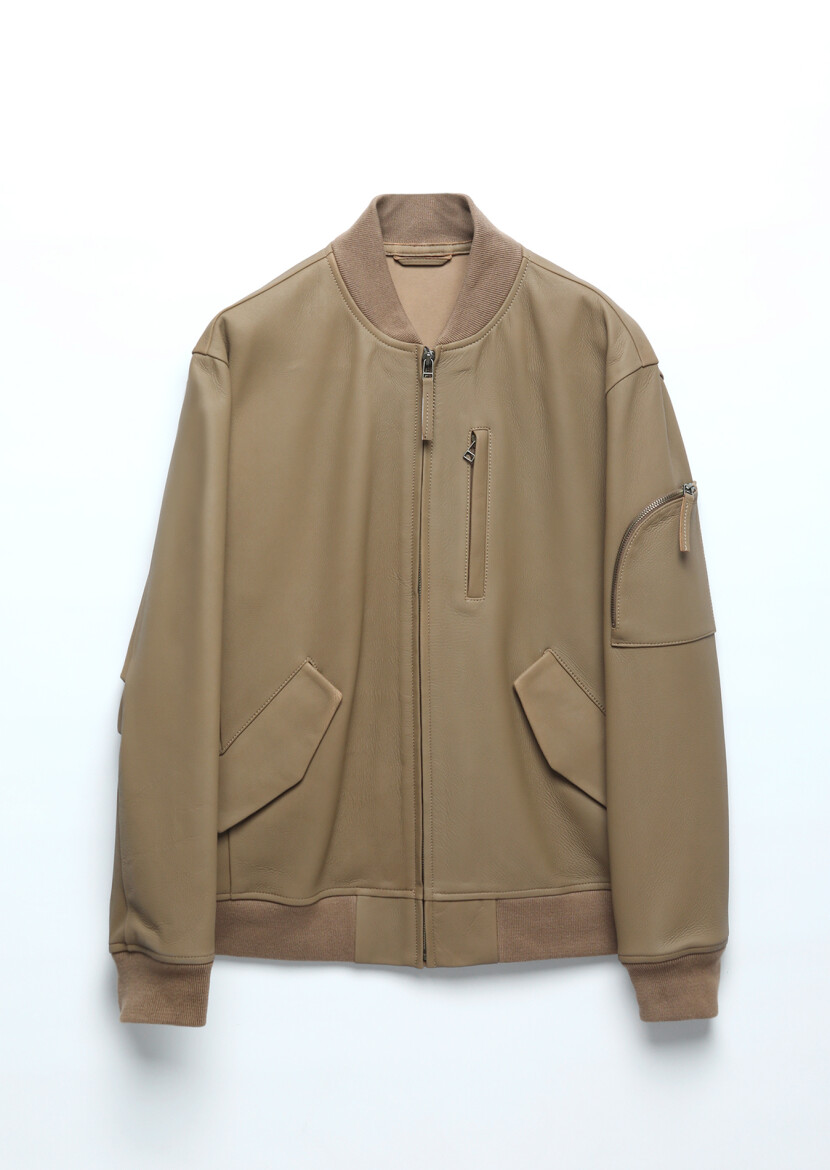 Buff Regular Fit Turtleneck Casual Suede Leather Coat - 8