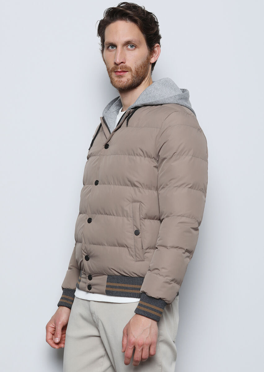 Buff Regular Fit Turtleneck Casual Weaving Puffer Coat - 4