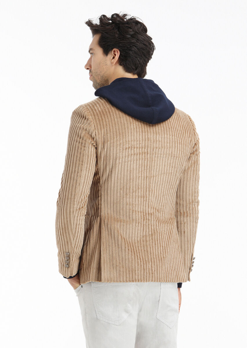 Buff Ribbed Shirt Shoulder Slim Fit 100% Cotton Jacket - 2