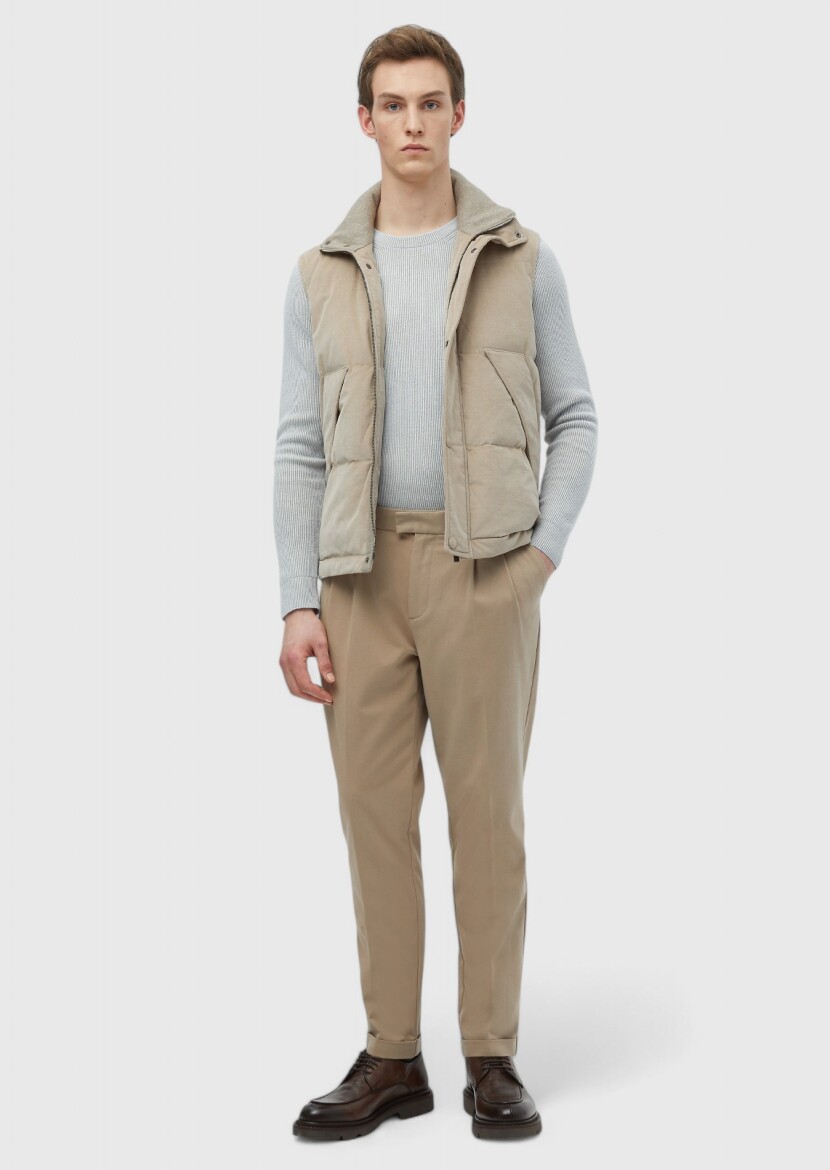 Buff Weaving Carrot Fit Casual Cotton Blended Trousers - RAMSEY