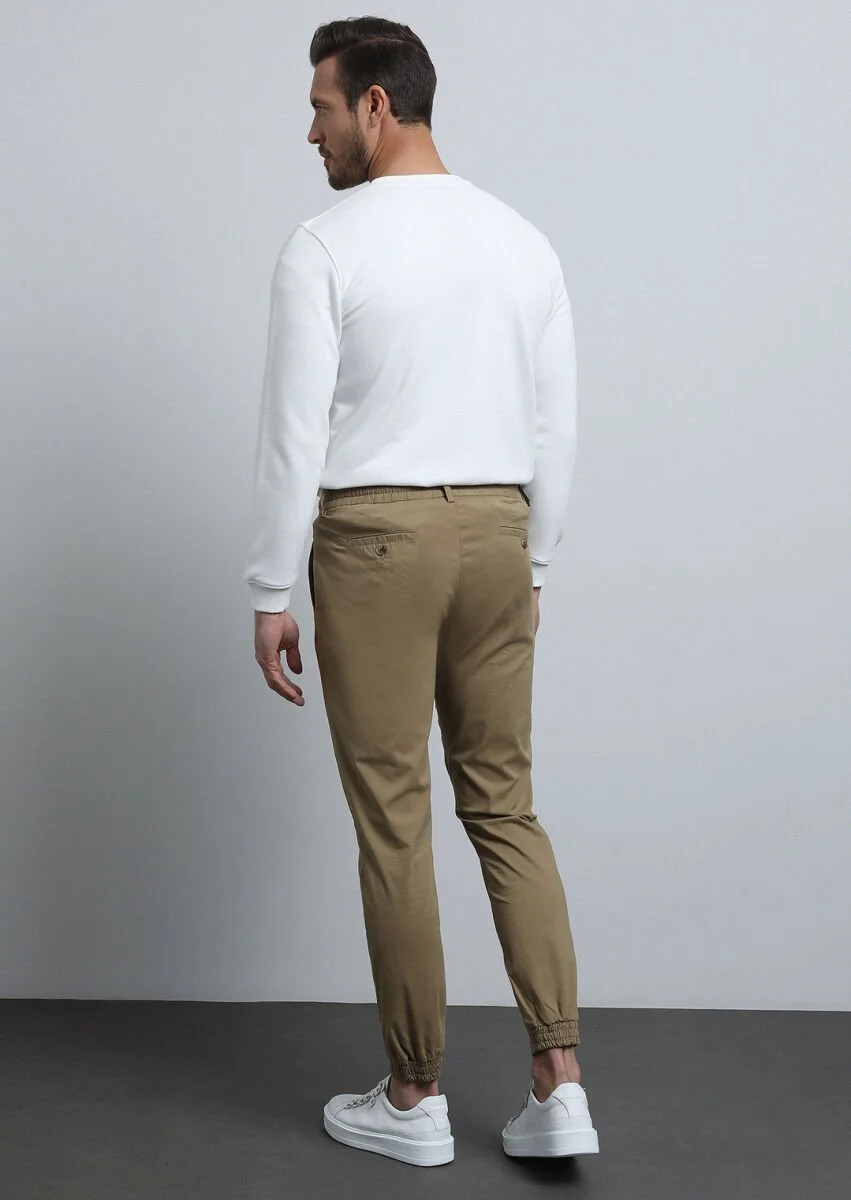 Buff Weaving Jogging Fit Casual Cotton Blended Trousers - 5