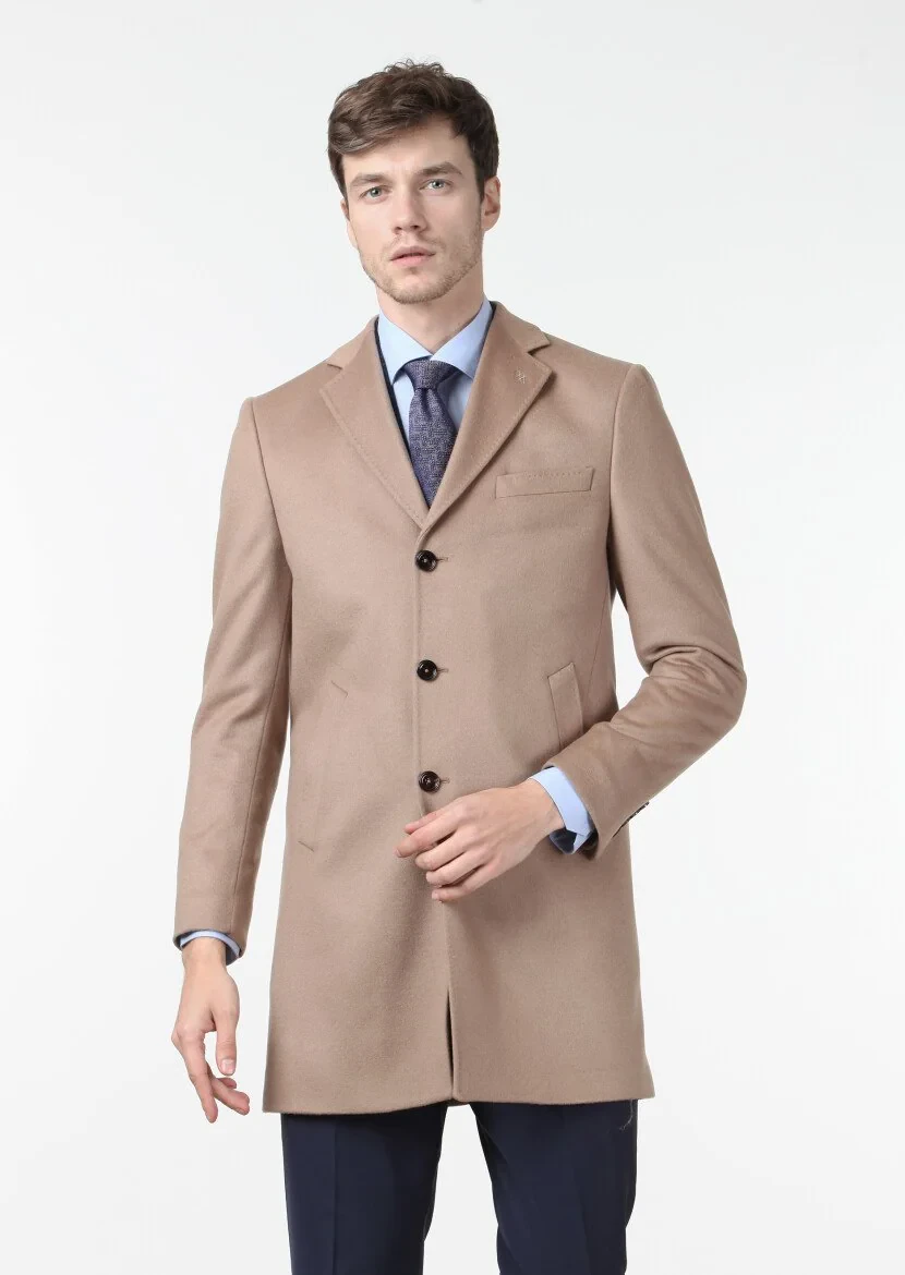 Buff Weaving Overcoat - 1