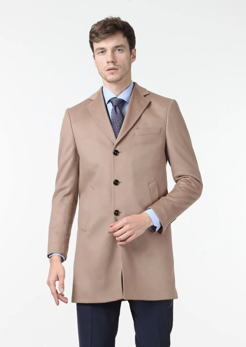 Buff Weaving Overcoat - 1