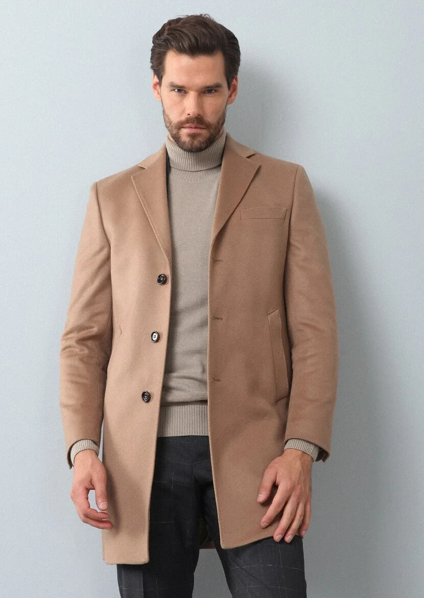 Buff Weaving Overcoat - 4