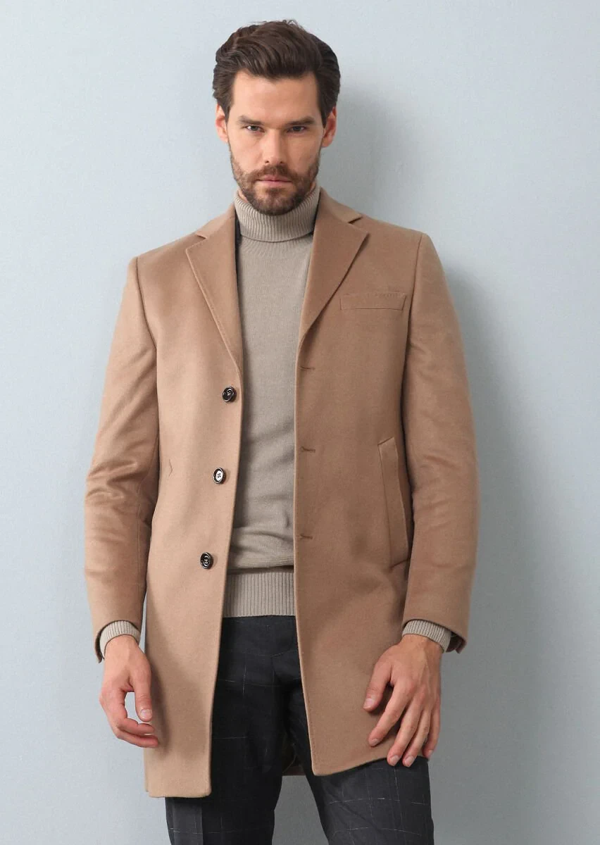 Buff Weaving Overcoat - 4