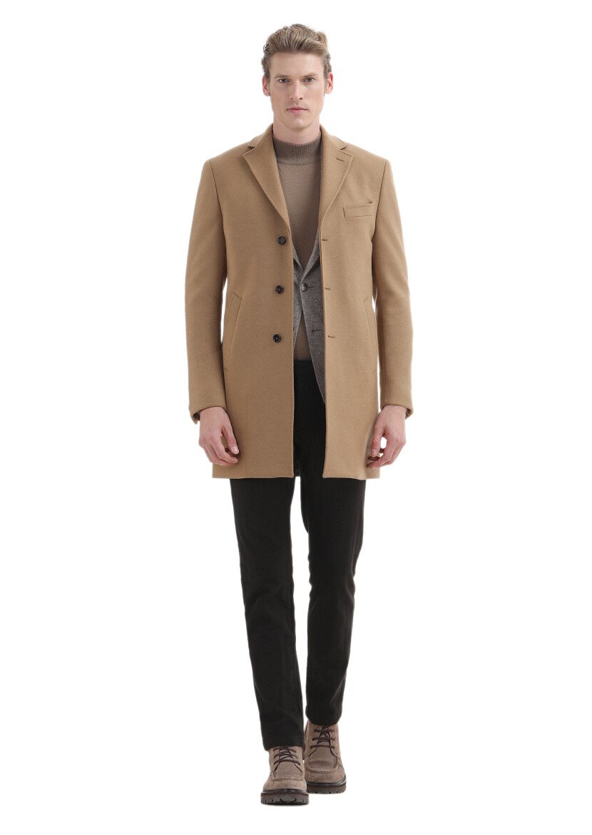 Buff Weaving Overcoat - 1