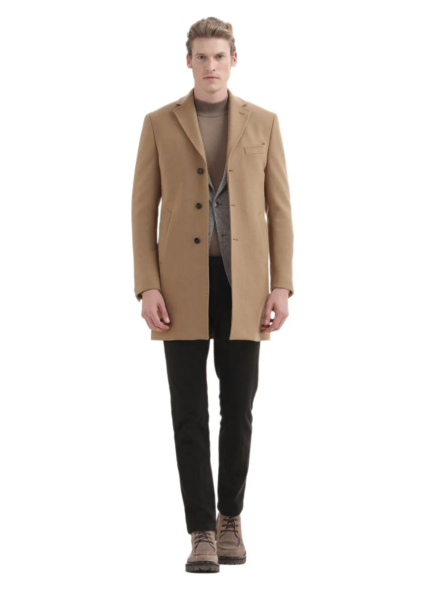 Buff Weaving Overcoat - 1