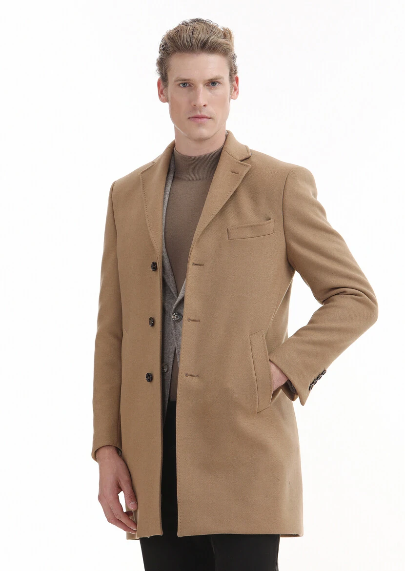 Buff Weaving Overcoat - 2