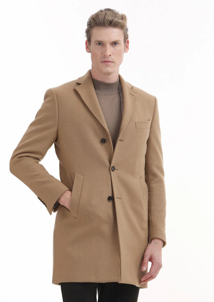 Buff Weaving Overcoat - 3