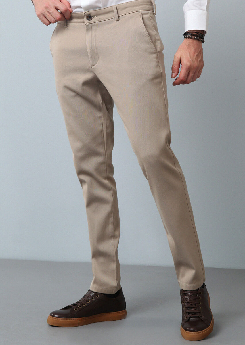 Buff Weaving Regular Fit Casual 100% Cotton Trousers - 2