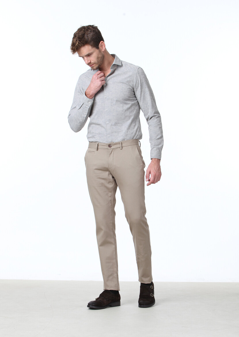 Buff Weaving Regular Fit Casual Cotton Blended Trousers - 2