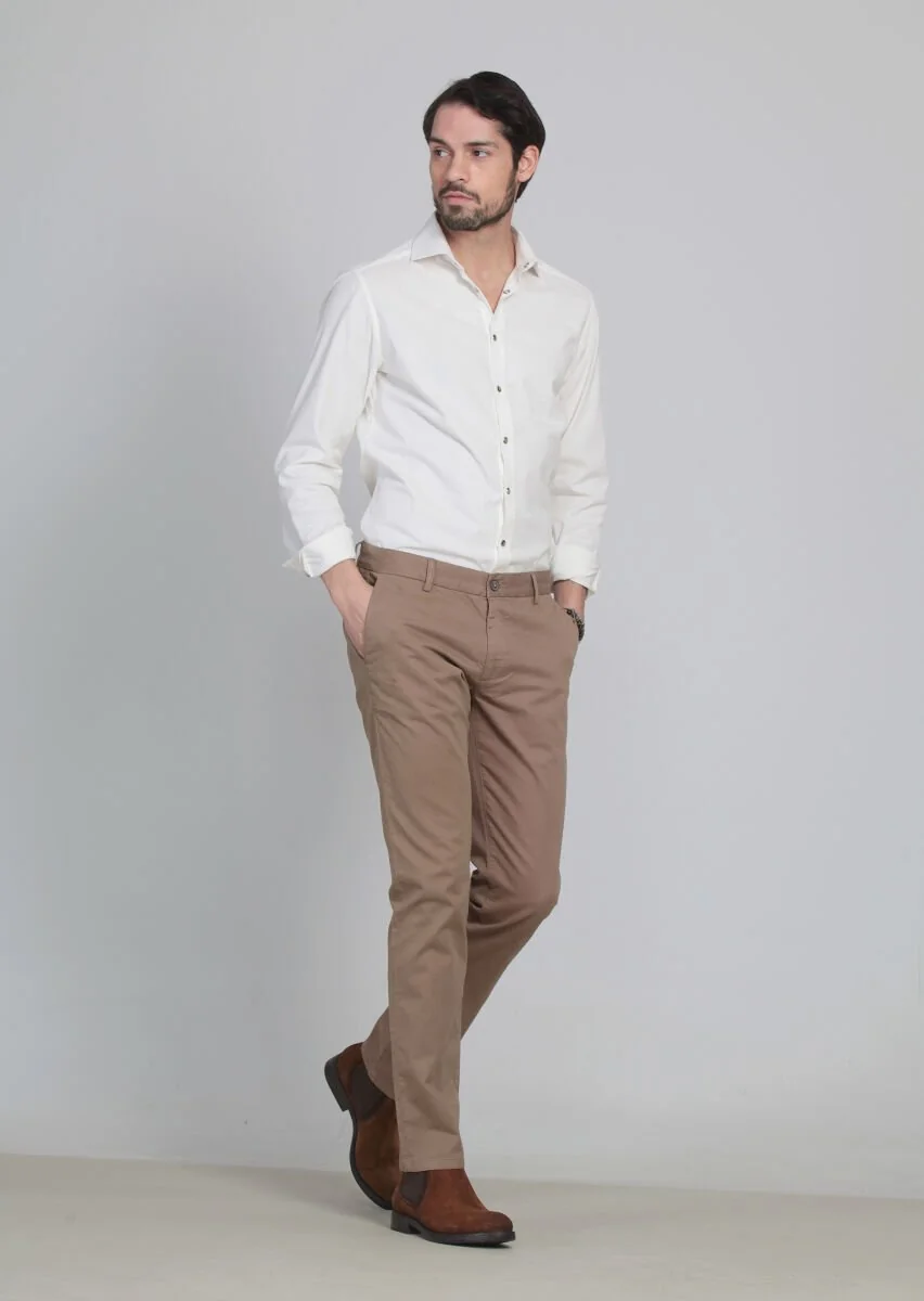 Buff Weaving Regular Fit Casual Cotton Blended Trousers - 2