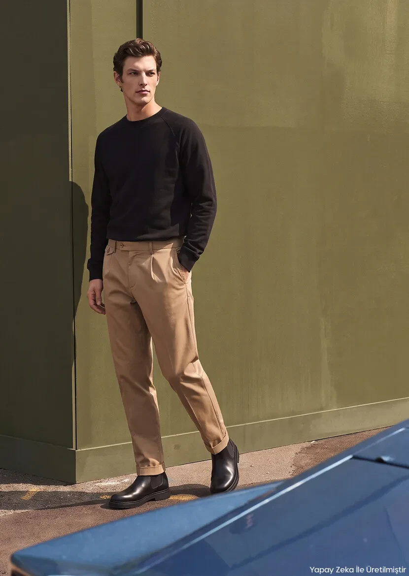 Buff Weaving Relaxed Fit Casual Cotton Blended Trousers - RAMSEY