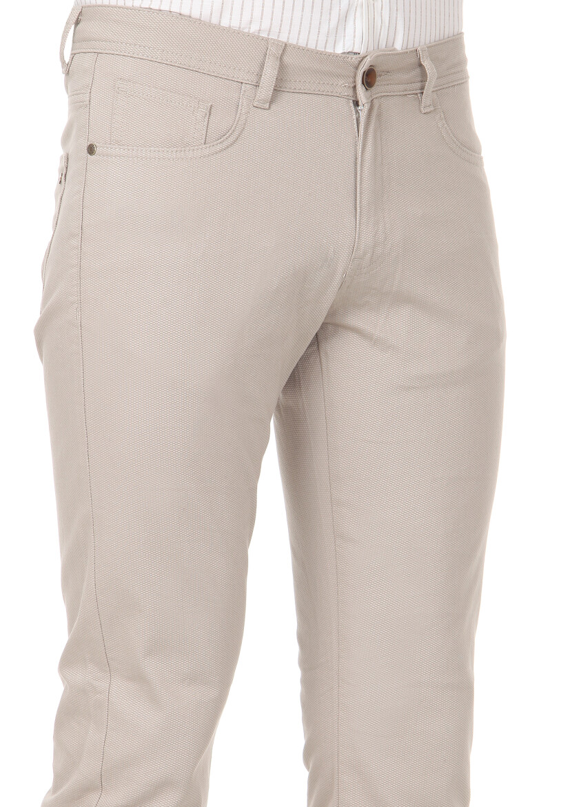 Buff Weaving Slim Fit Casual Cotton Blended Trousers - 3