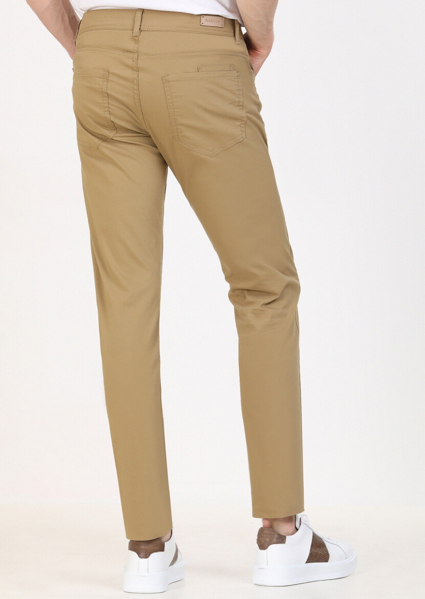 Buff Weaving Slim Fit Casual Cotton Blended Trousers - 4