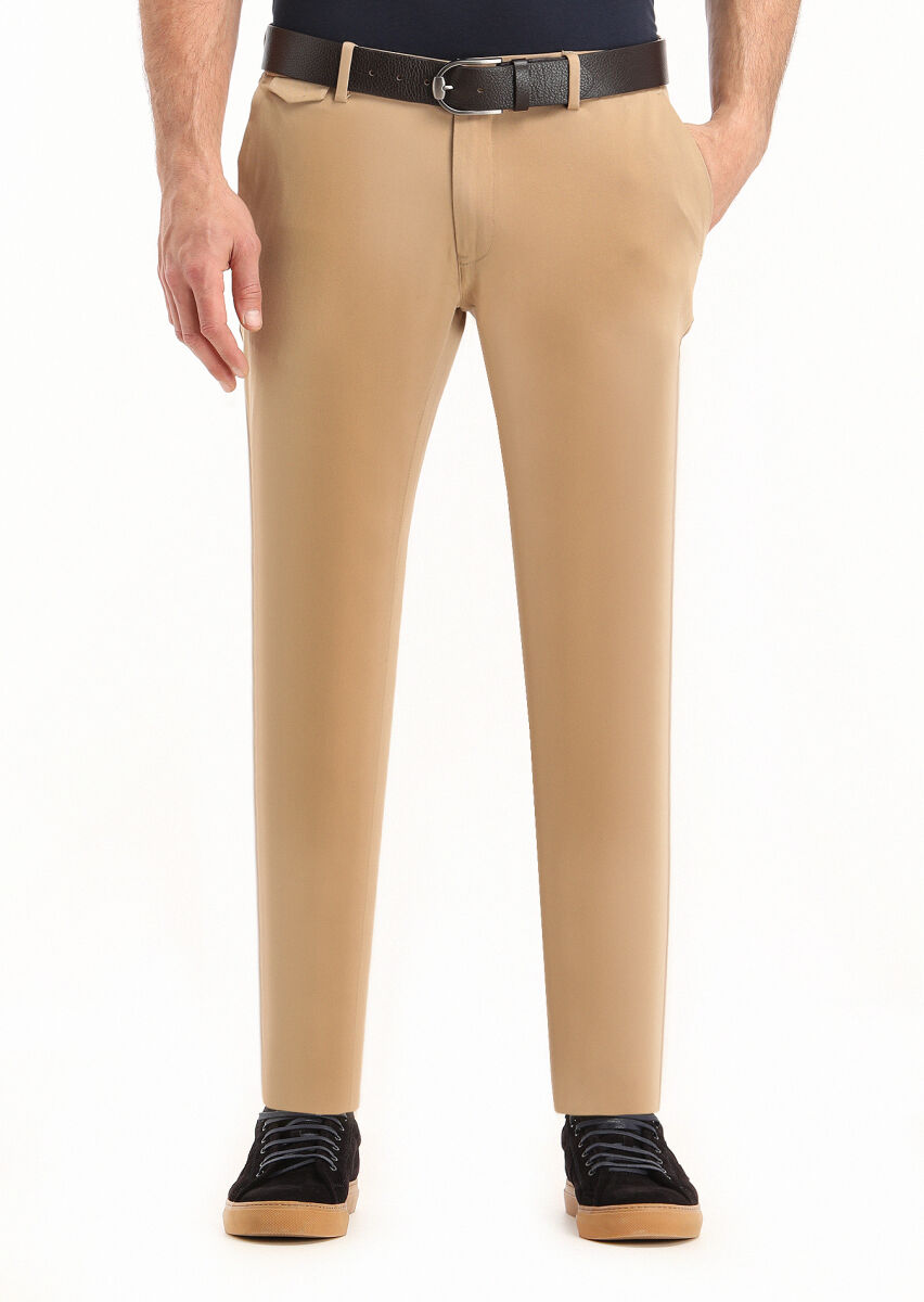 Buff Weaving Slim Fit Casual Cotton Blended Trousers - 2