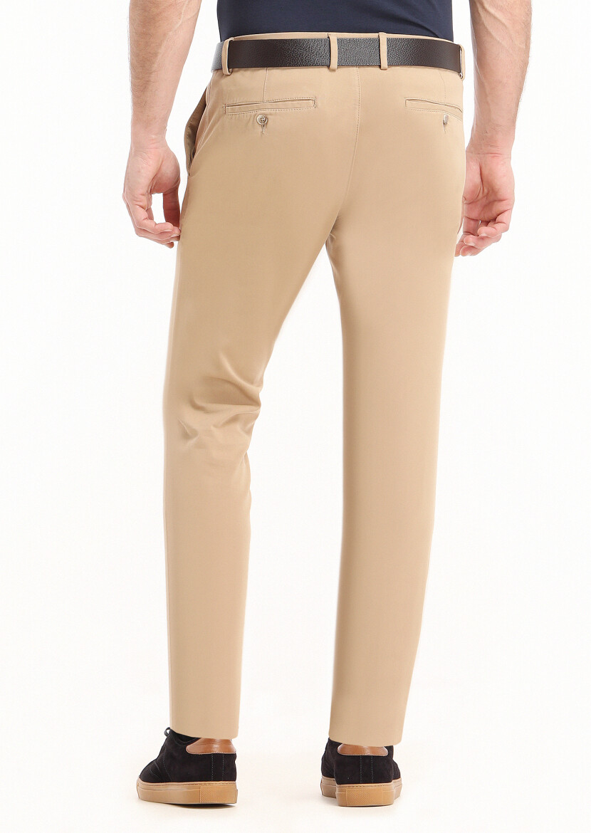 Buff Weaving Slim Fit Casual Cotton Blended Trousers - 4