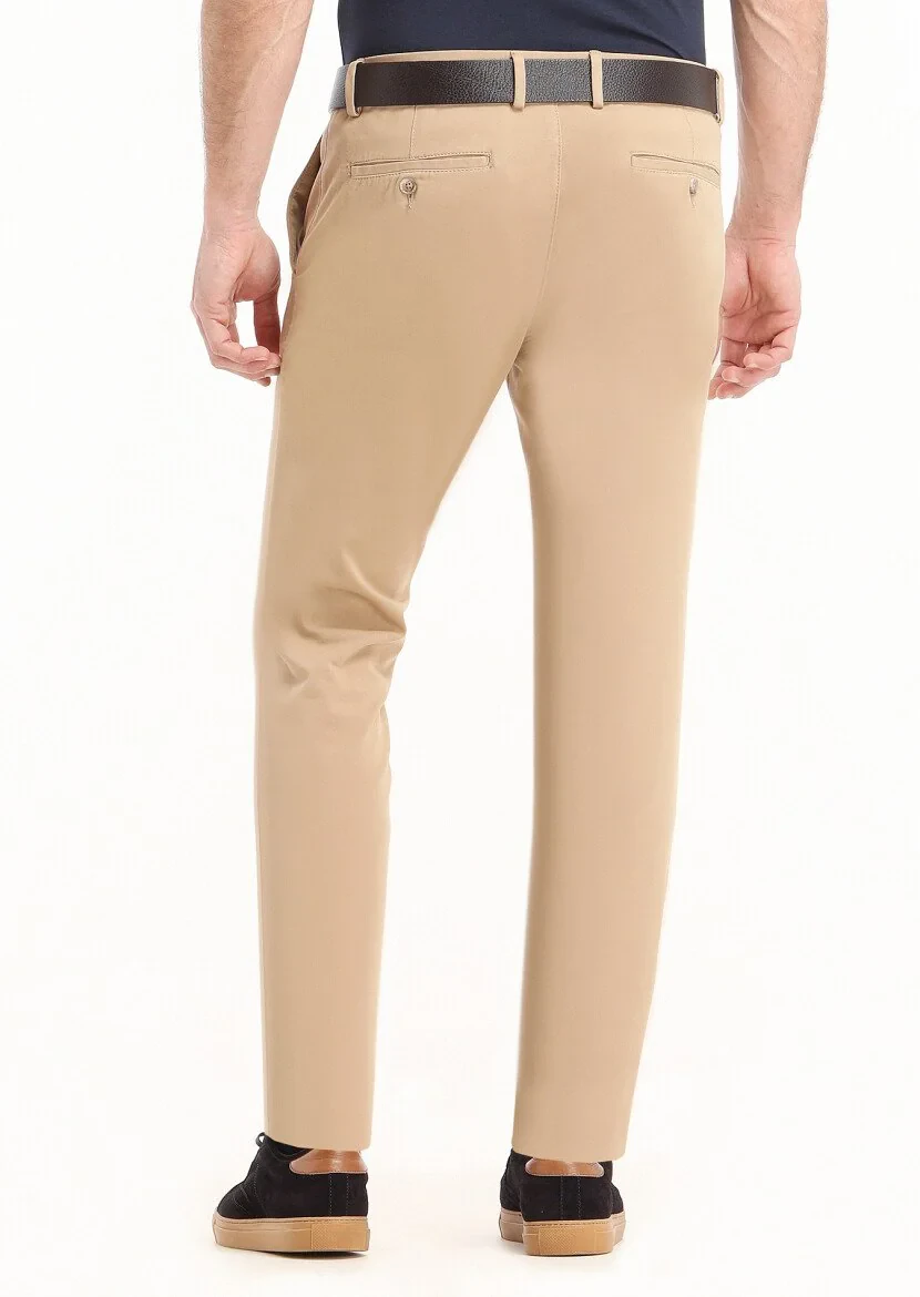 Buff Weaving Slim Fit Casual Cotton Blended Trousers - 4