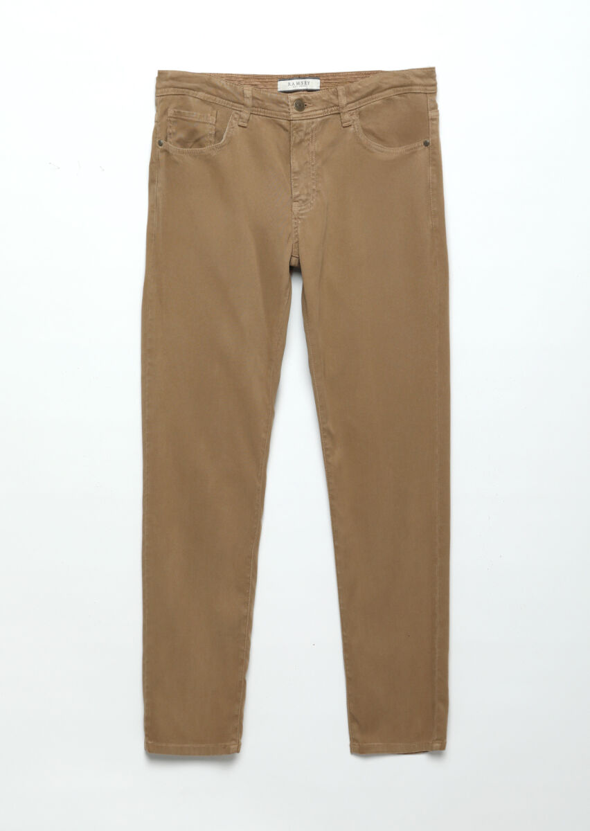 Buff Weaving Slim Fit Casual Cotton Blended Trousers - 5