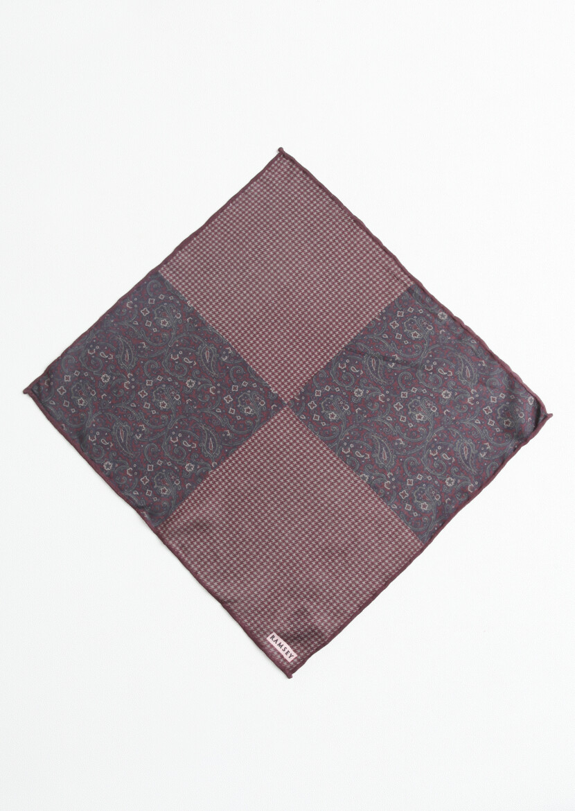 Burgundy %100 Pamuk Handkerchief 