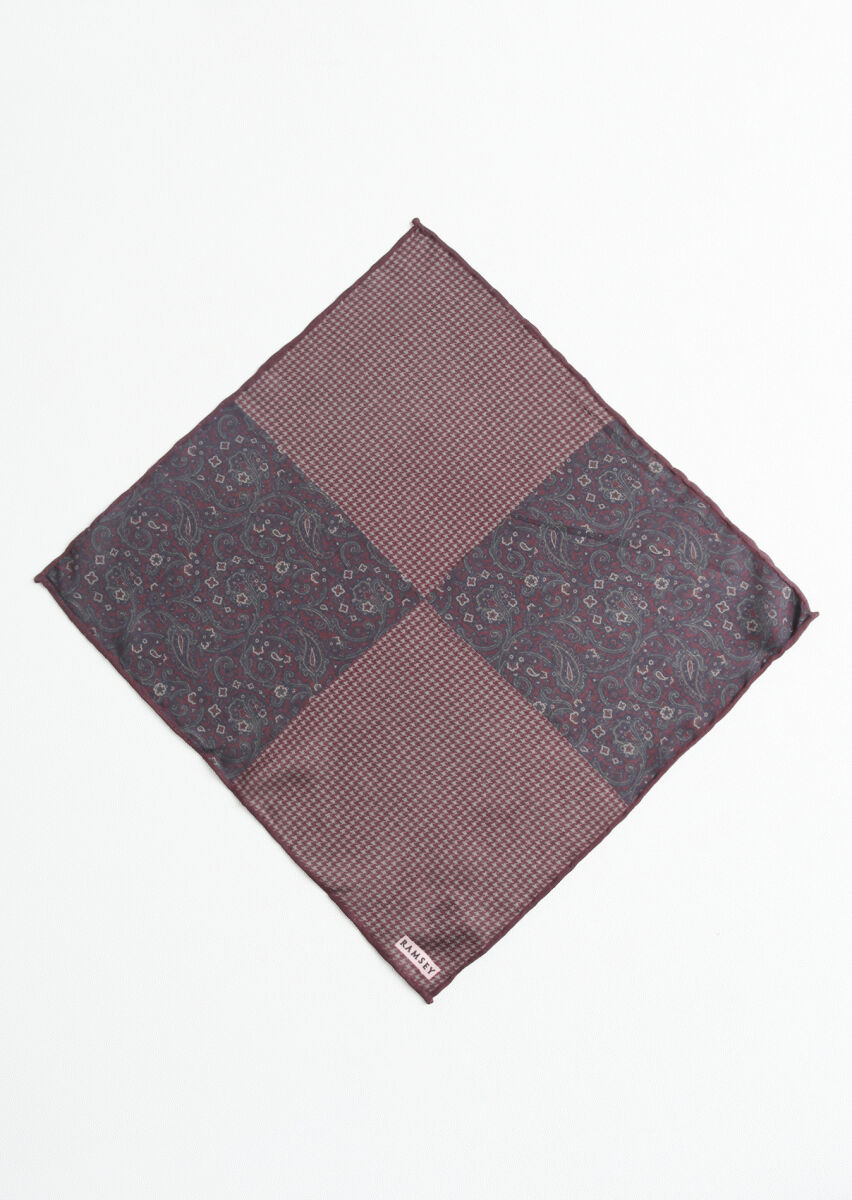 Burgundy %100 Pamuk Handkerchief - 1