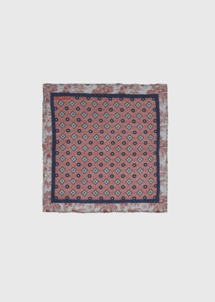 Burgundy %100 Yün Handkerchief - 1