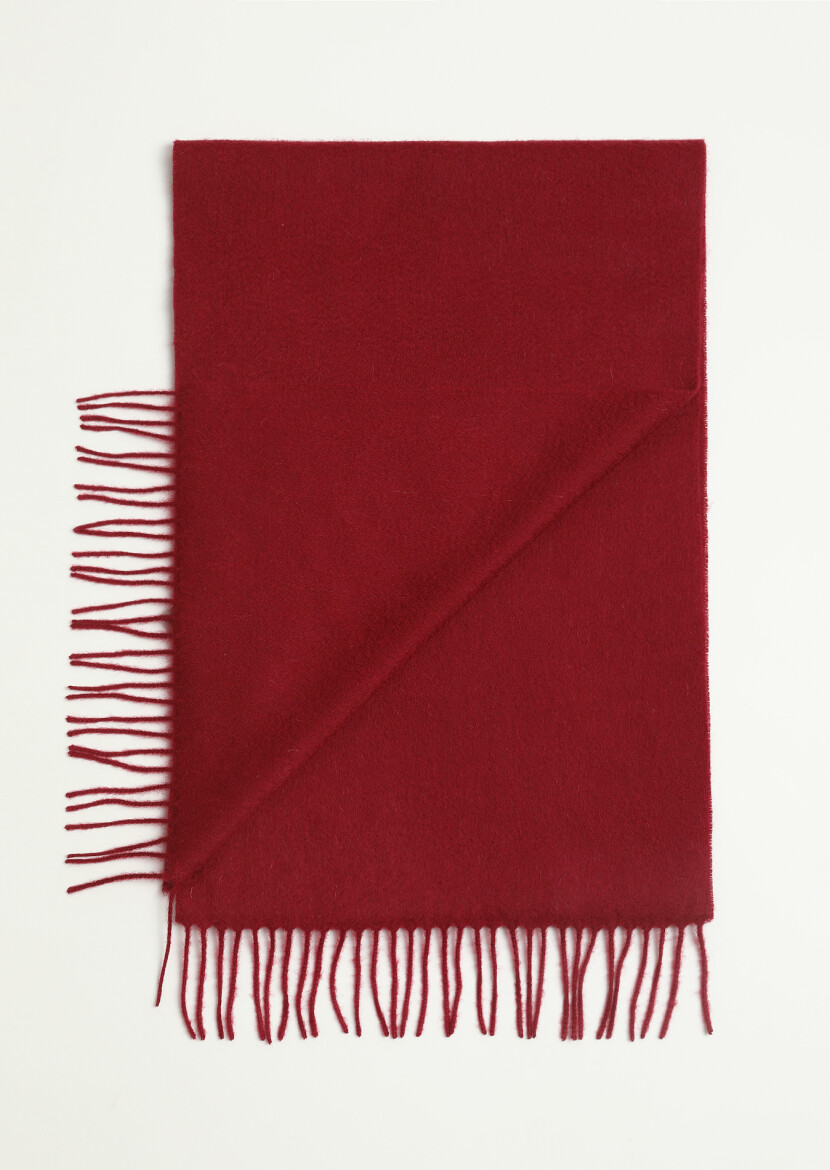 Burgundy %100 Yün Scarf 