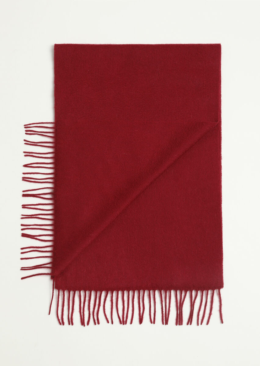 Burgundy %100 Yün Scarf - 1