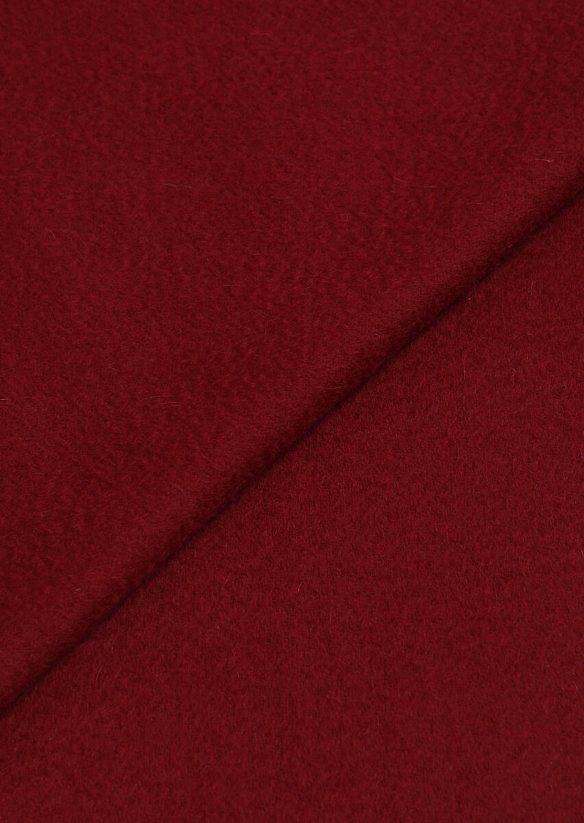 Burgundy %100 Yün Scarf - 2