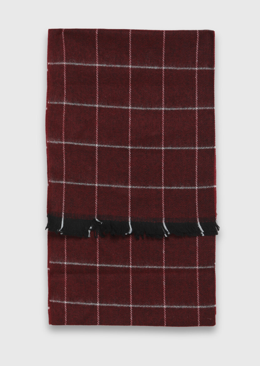 Burgundy %65 Akrilik ,%35 Yün Scarf - RAMSEY